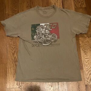 Dave Miller Ducati Meccanica T Shirt Men's L Authentic T Shirts Tan Used Faded